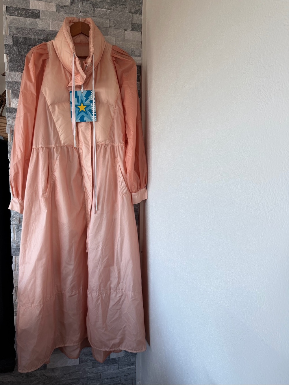 Women’s KHRISJOY NWT Long Fairy Rain Coat Jacket-Antique Rose-Size 1, US Medium